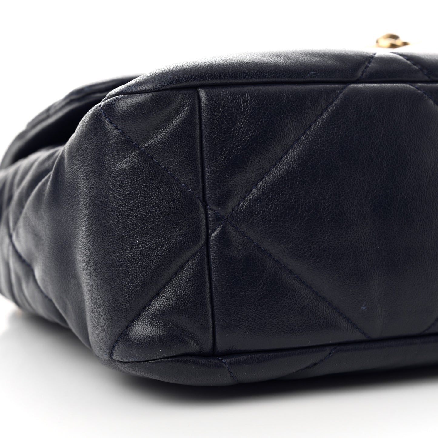 Goatskin Quilted Large Chanel 19 Flap Dark Blue