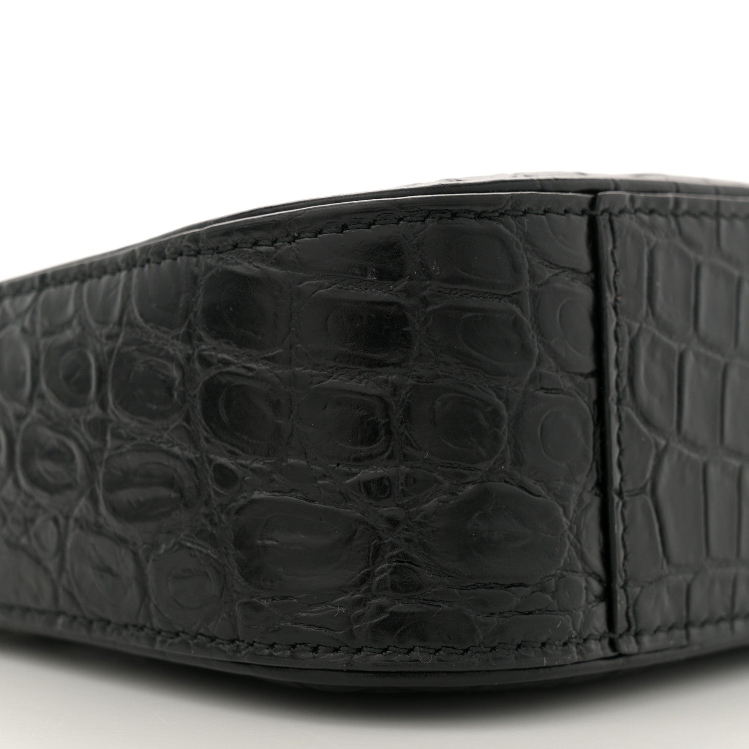 Saint Laurent Calfskin Crocodile Embossed Le 5 A 7 Hobo Black 9 of 10