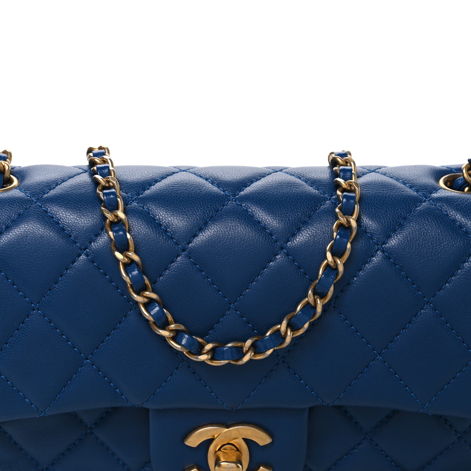 Chanel Lambskin Quilted Pearl Crush Mini Rectangular Flap Blue 8 of 10