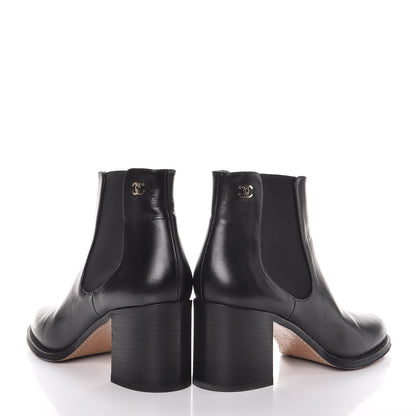 Chanel Glazed Calfskin Short Boots 39 Black 4 of 13