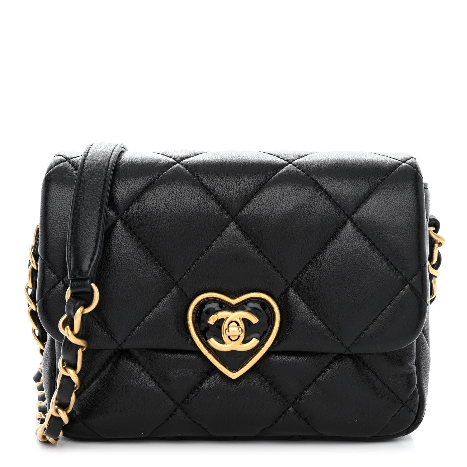 Chanel Lambskin Plexiglass Quilted Coco Love Mini Flap Black 1 of 11