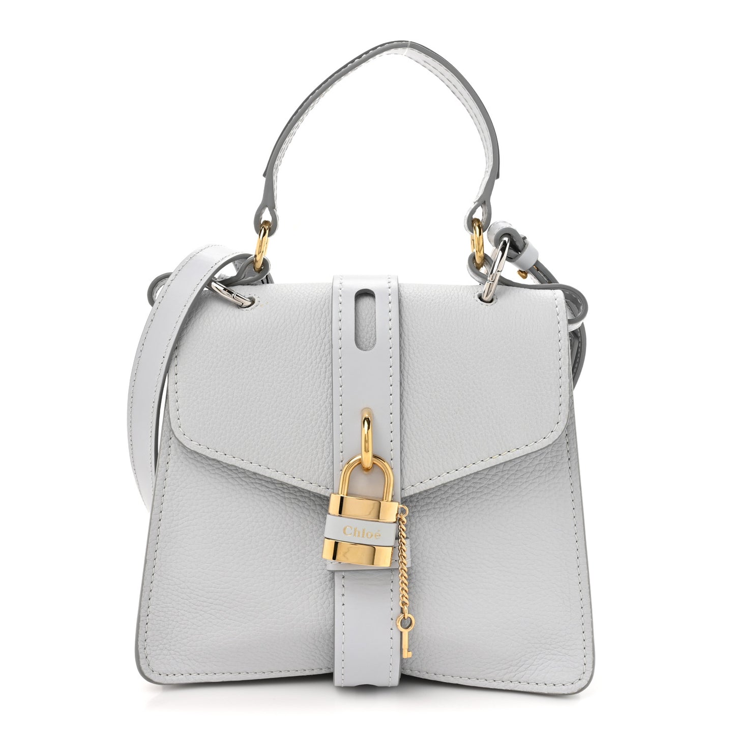 Grained Calfskin Small Aby Day Shoulder Bag Light Cloud