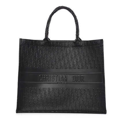 Christian Dior Oblique Calfskin Embossed Book Tote Black 1 of 12