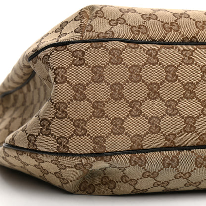 Gucci Monogram Large New Ladies Web Hobo Dark Brown 17 of 20