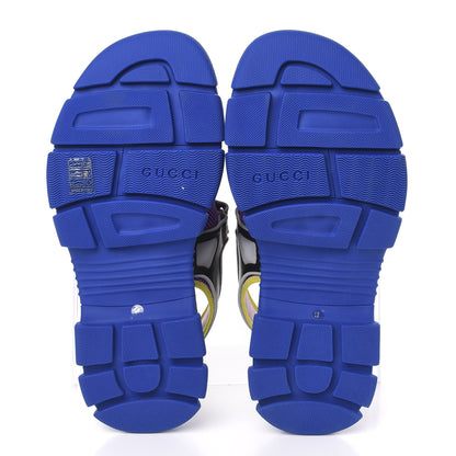 Gucci X SEGA Calfskin Mesh Mens Aguru Sandals 12 Black Blue Purple 5 of 9
