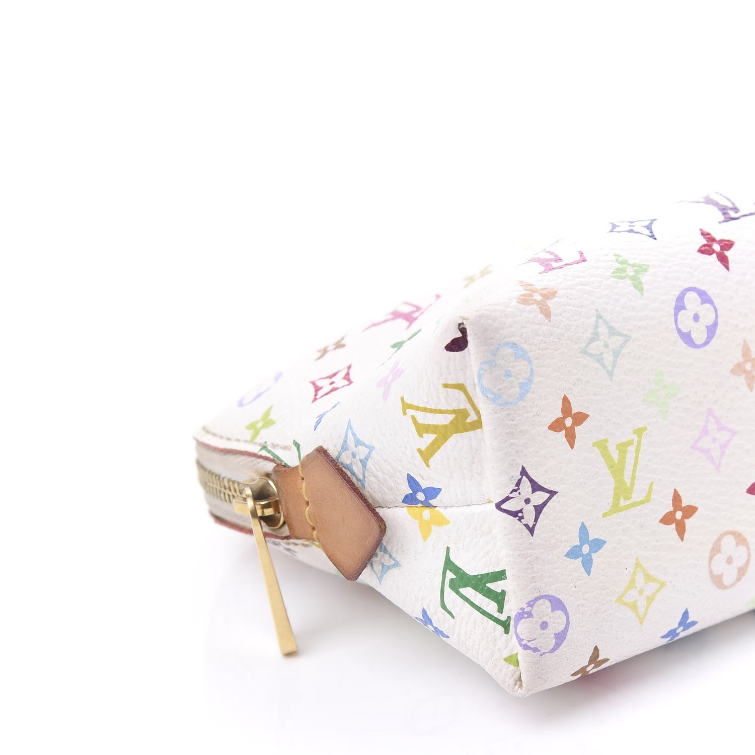 Louis Vuitton Monogram Multicolor Cosmetic Pouch White Litchi 5 of 9
