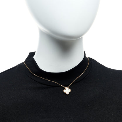Van Cleef & Arpels 18K Rose Gold Gray Mother of Pearl Vintage Alhambra Pendant Necklace 2 of 7