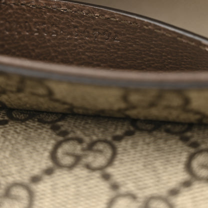 Gucci GG Supreme Monogram Textured Dollar Calfskin Web Mini Ophidia Envelope Shoulder Bag Beige Ebony 7 of 12