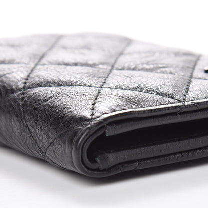 Chanel Crumpled Calfskin Quilted Card Holder Wallet So Black 6 of 10