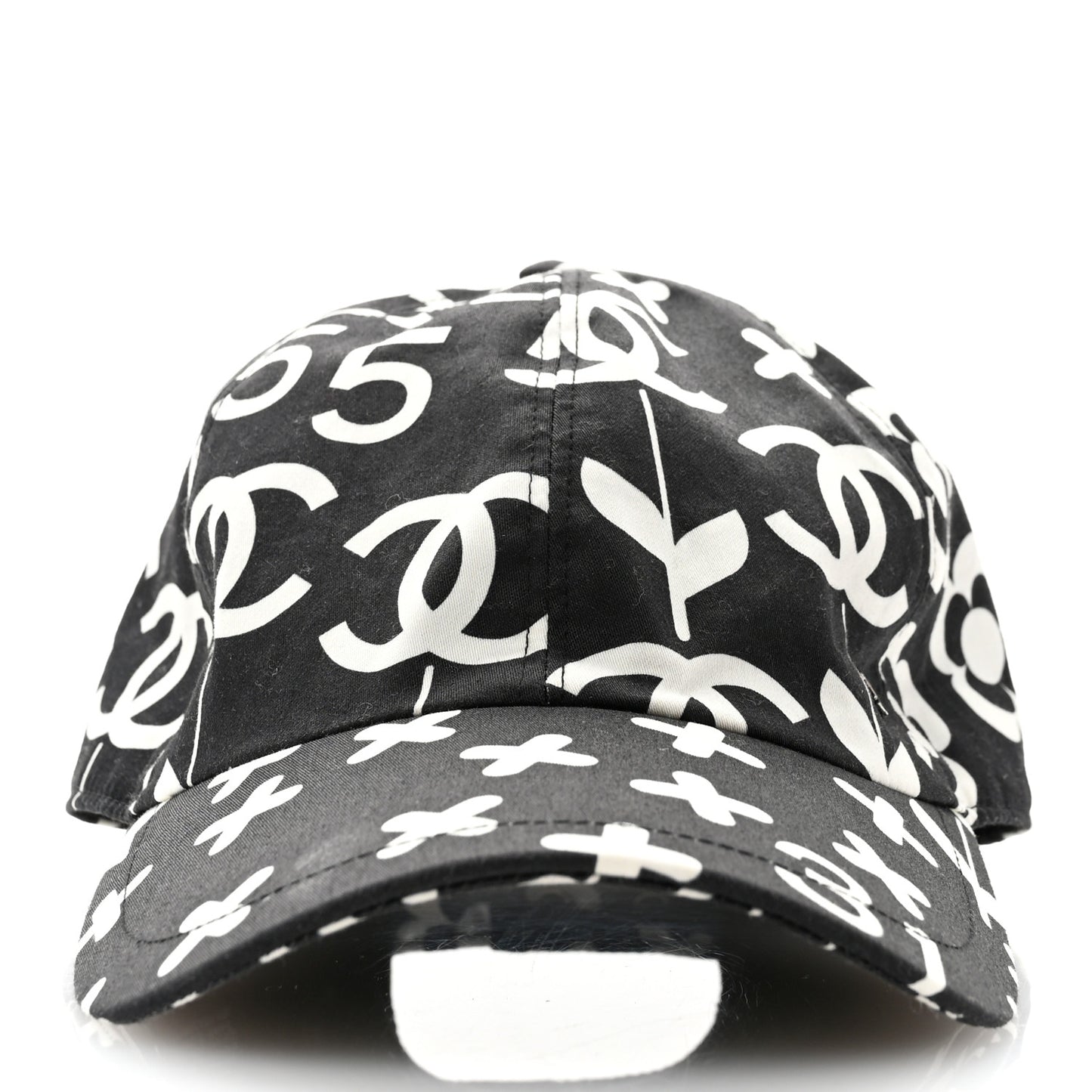 Cotton Cap Hat Black White