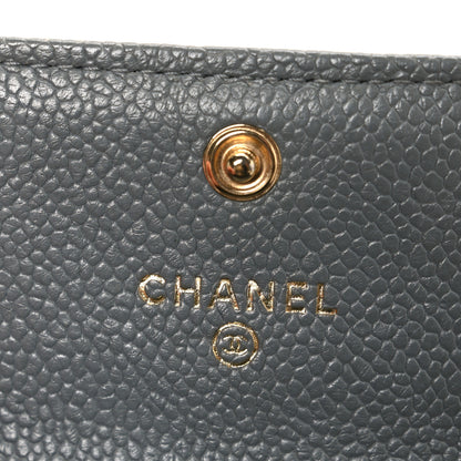 Chanel Caviar Quilted Boy Flap Card Holder Grey 6 of 9