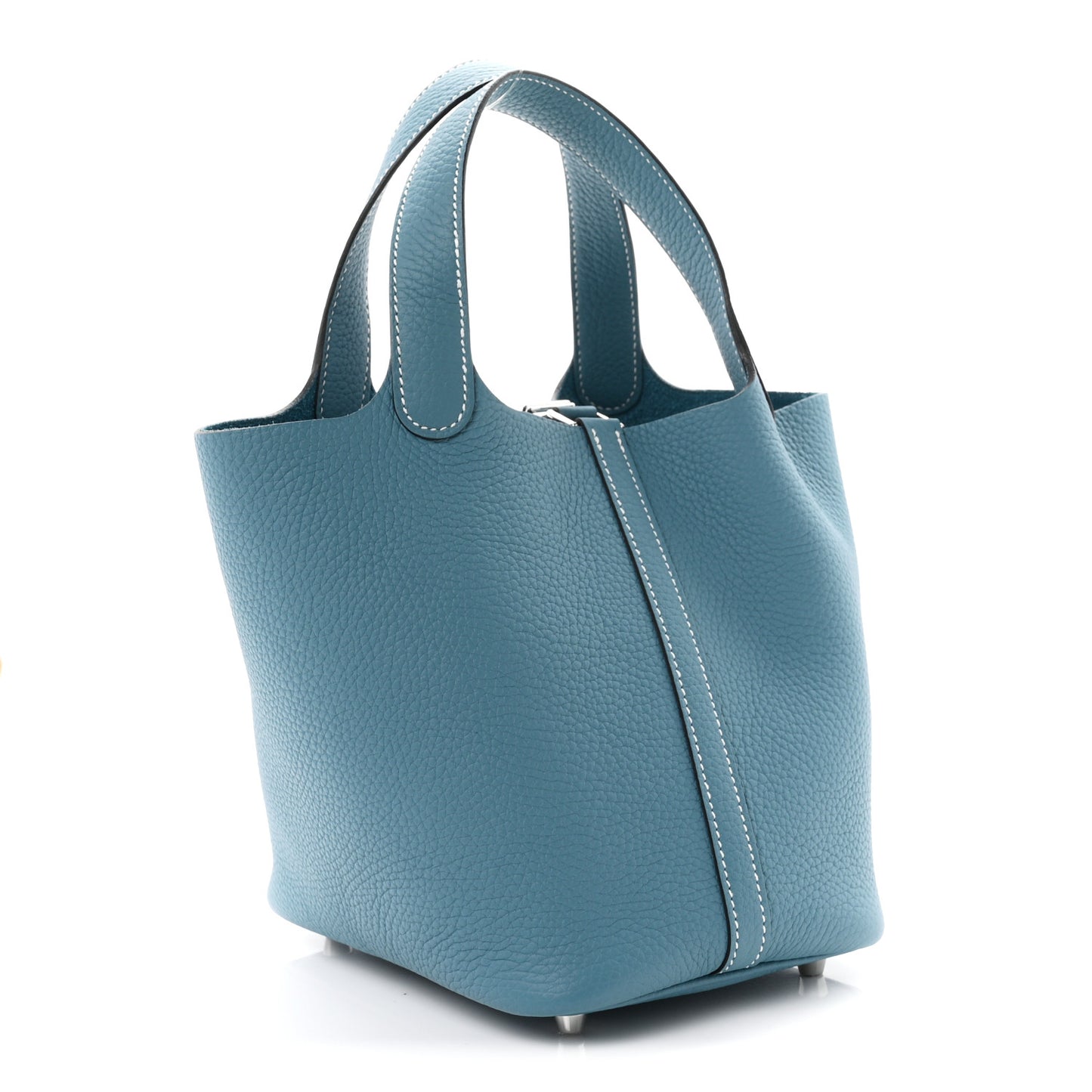 Taurillon Clemence Picotin Lock 18 PM New Blue Jean