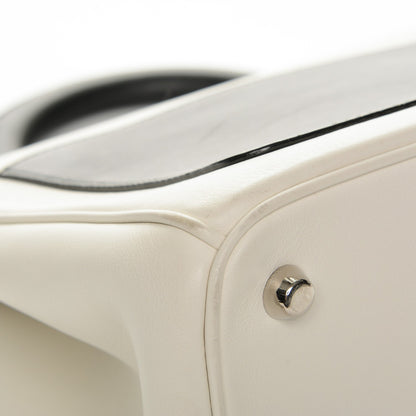 Christian Dior Smooth Calfskin Bi-Color Small Be Dior Flap White Black 9 of 12