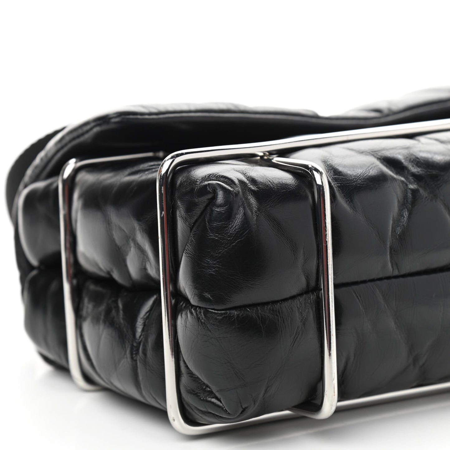 Calfskin Quilted Halo Crossbody Bag Black