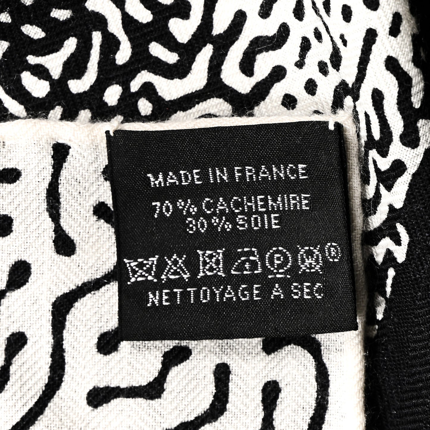 Silk Cashmere Clair De Lune Shawl 140 Black White