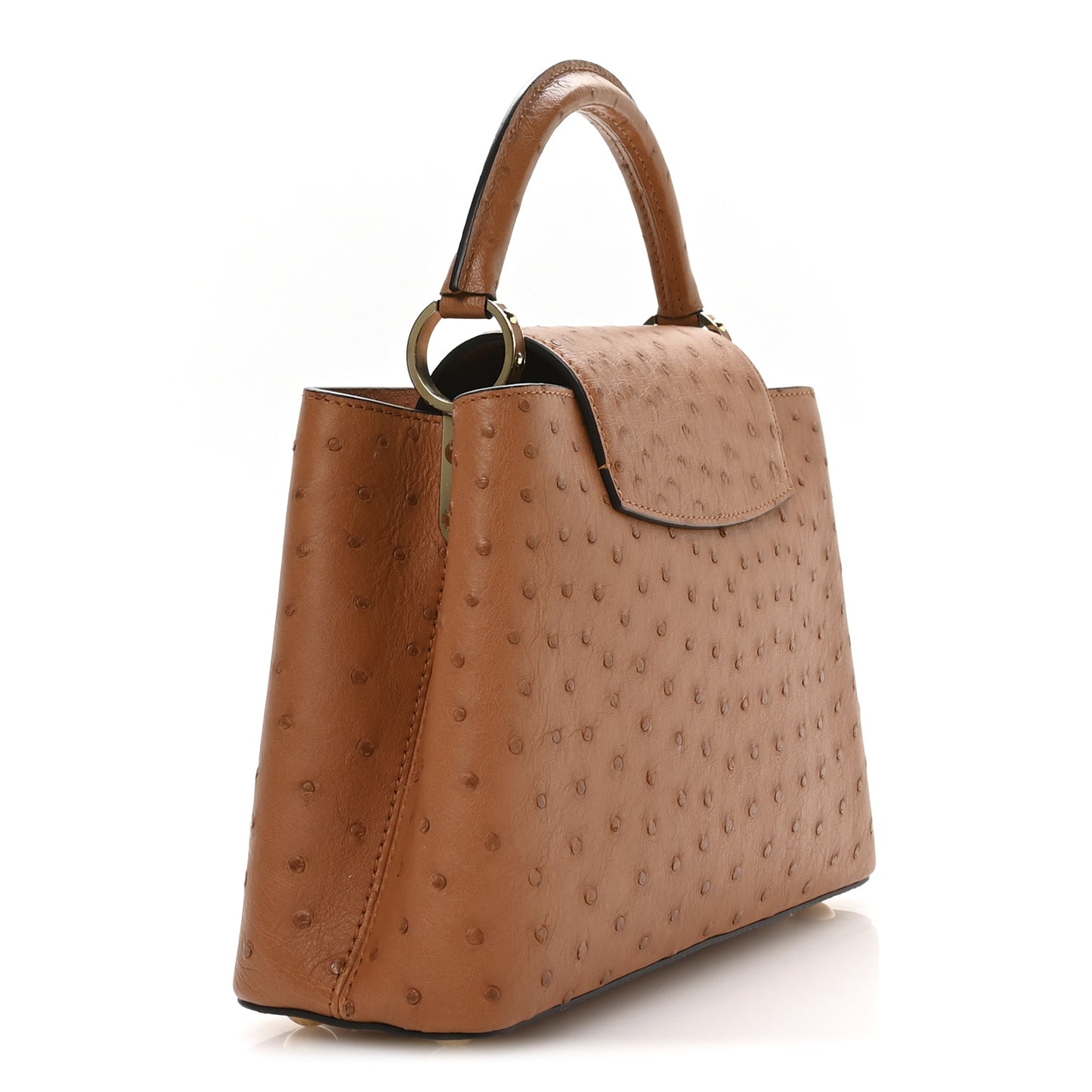 Ostrich Capucines BB Cognac