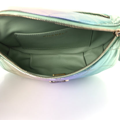 Chanel Gradient Metallic Lambskin Quilted Walking Mood Waist Bag Fanny Pack Pink Purple Green 4 of 10