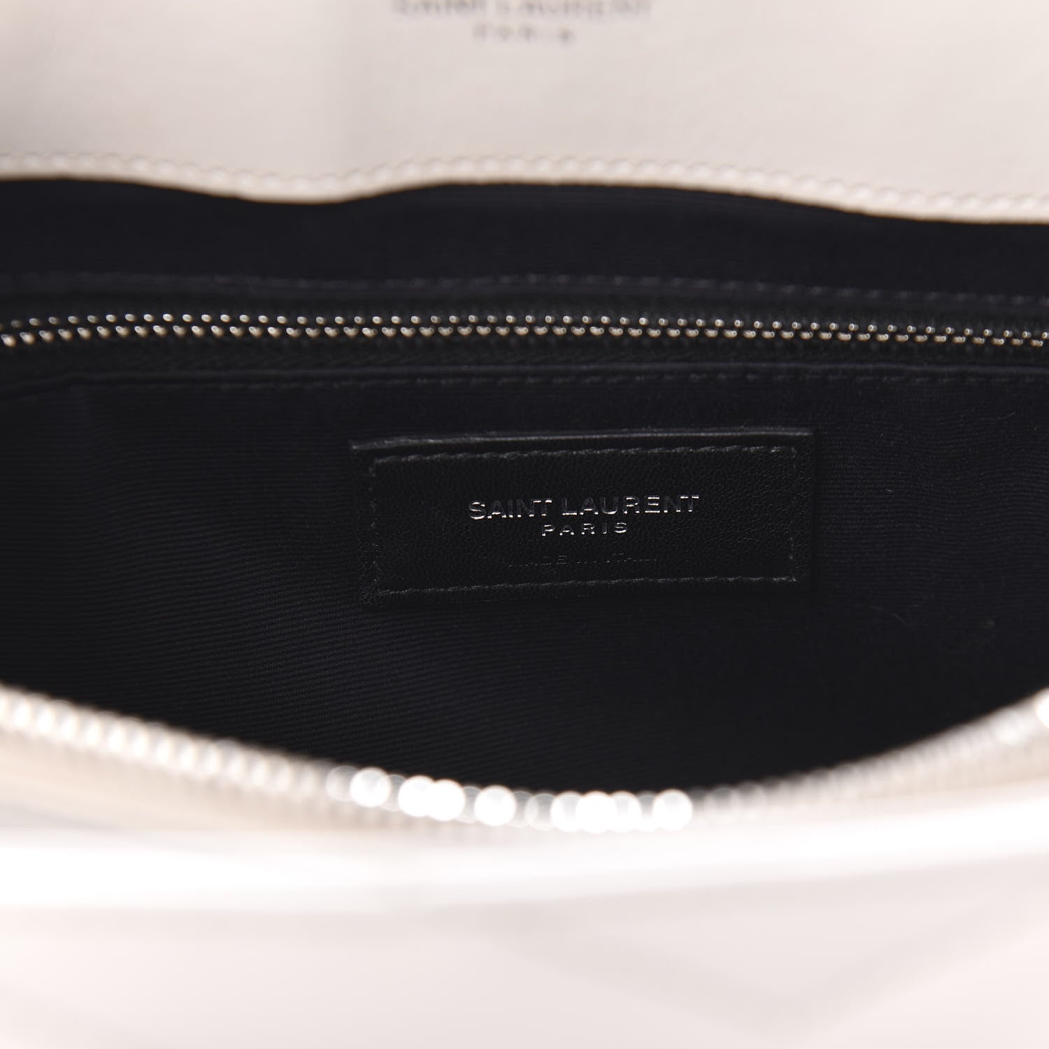 Saint Laurent Calfskin Y Quilted Monogram Medium Loulou Chain Satchel White 9 of 12