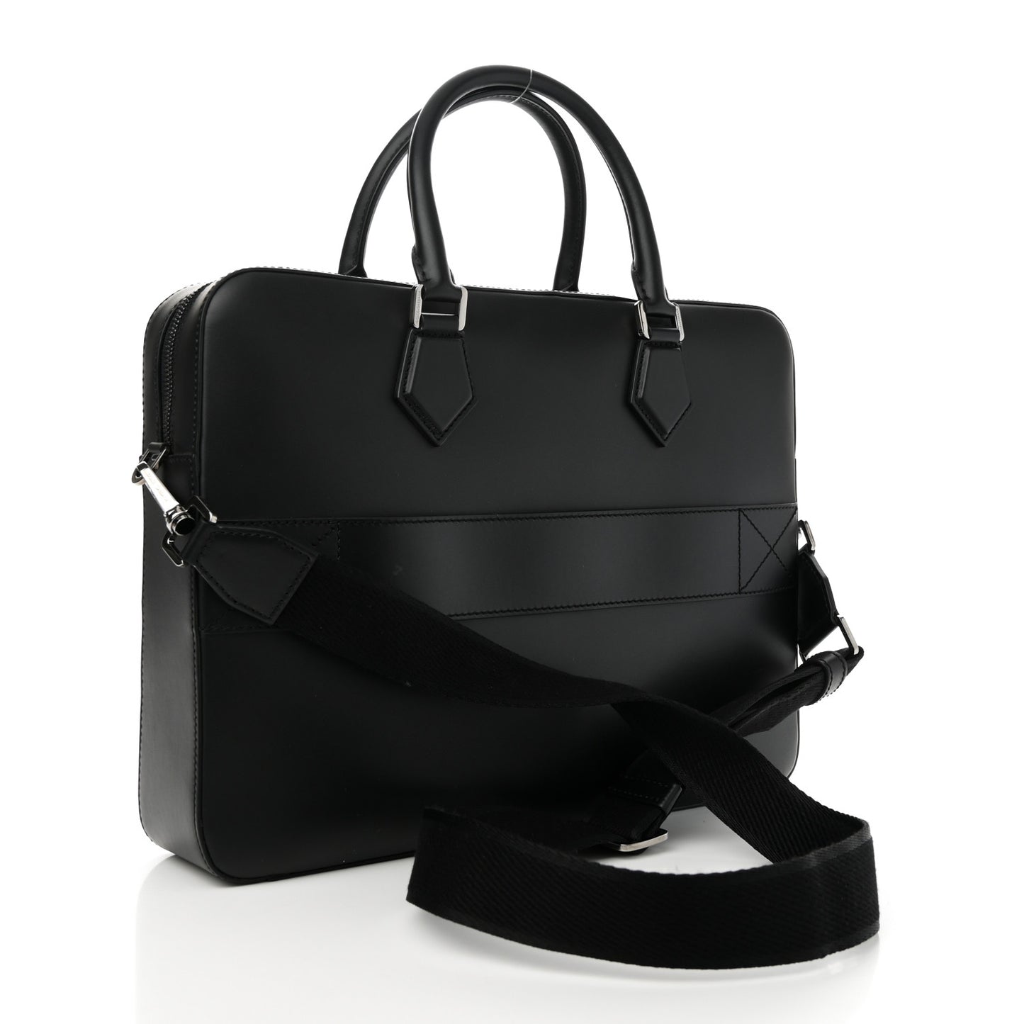 Calfskin Embossed Briefcase Black