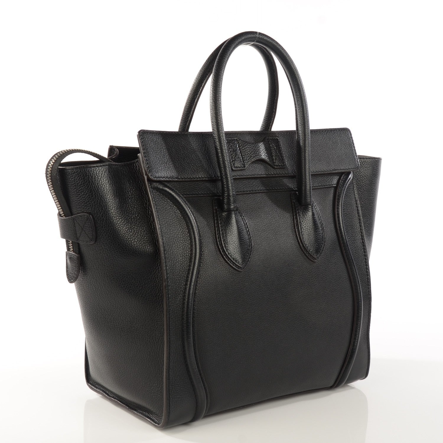 Celine Drummed Calfskin Mini Luggage Black 3 of 9