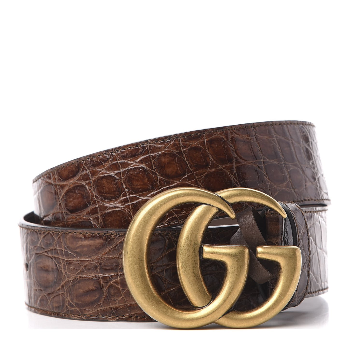 Crocodile Double G 40mm Belt 80 32 Brown