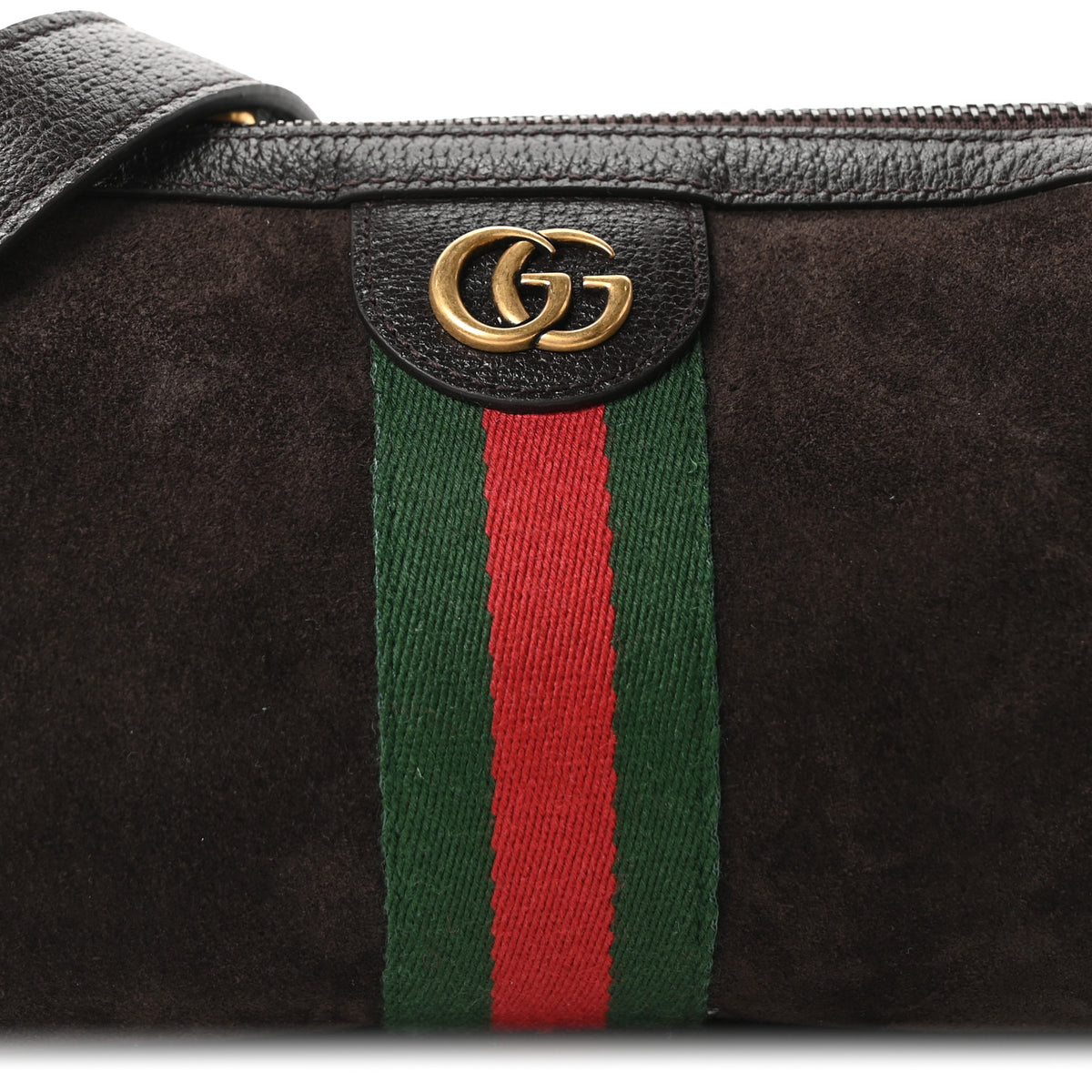 Gucci Suede Calfskin Web Ophidia Mini Cylinder Bag Brown 8 of 10