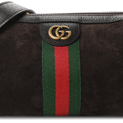 Gucci Suede Calfskin Web Ophidia Mini Cylinder Bag Brown 8 of 10