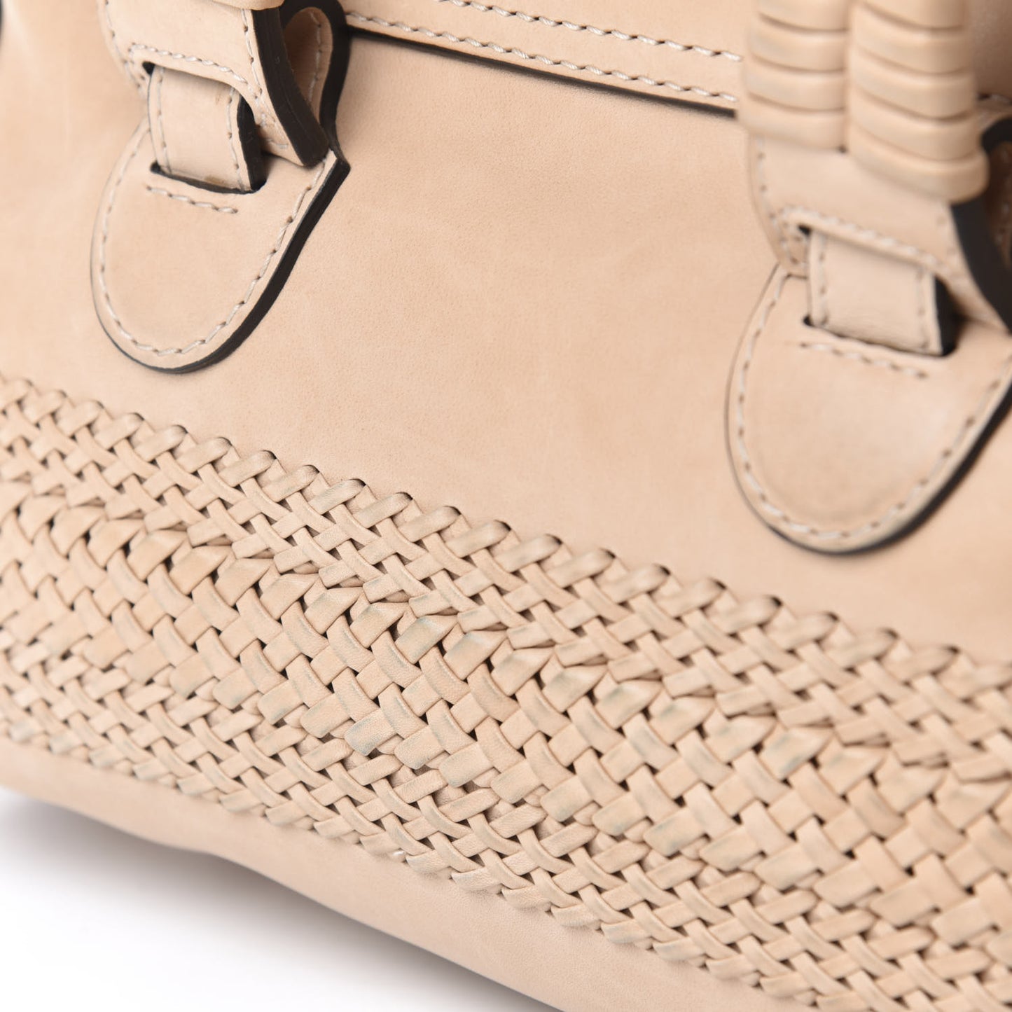 Calfskin Handmade Medium Top Handle Bag Taupe
