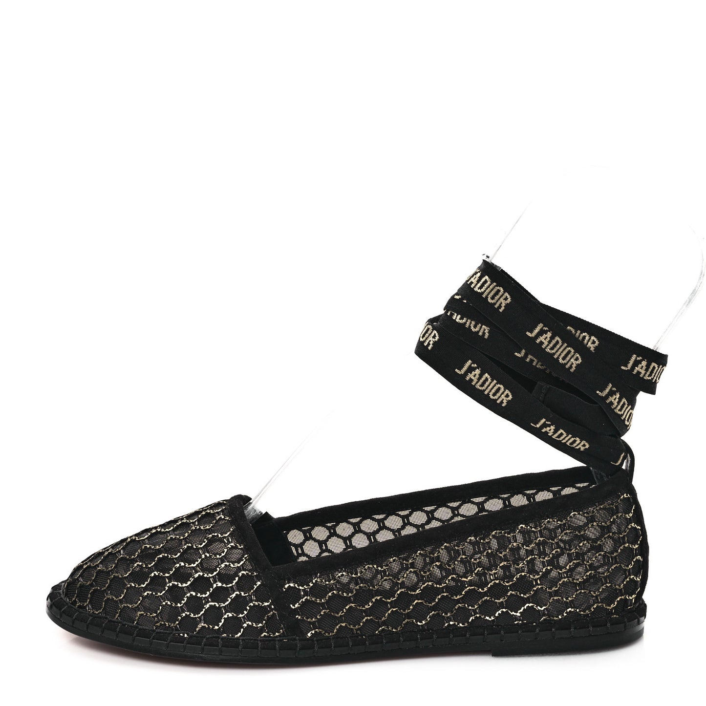 Laminated Resille Suede Nicely-D Ballet Flat 36 Black Gold