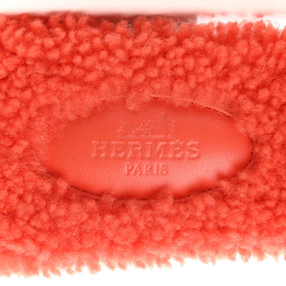 Hermes Woolskin Oran Sandals 37.5 Orange 7 of 8