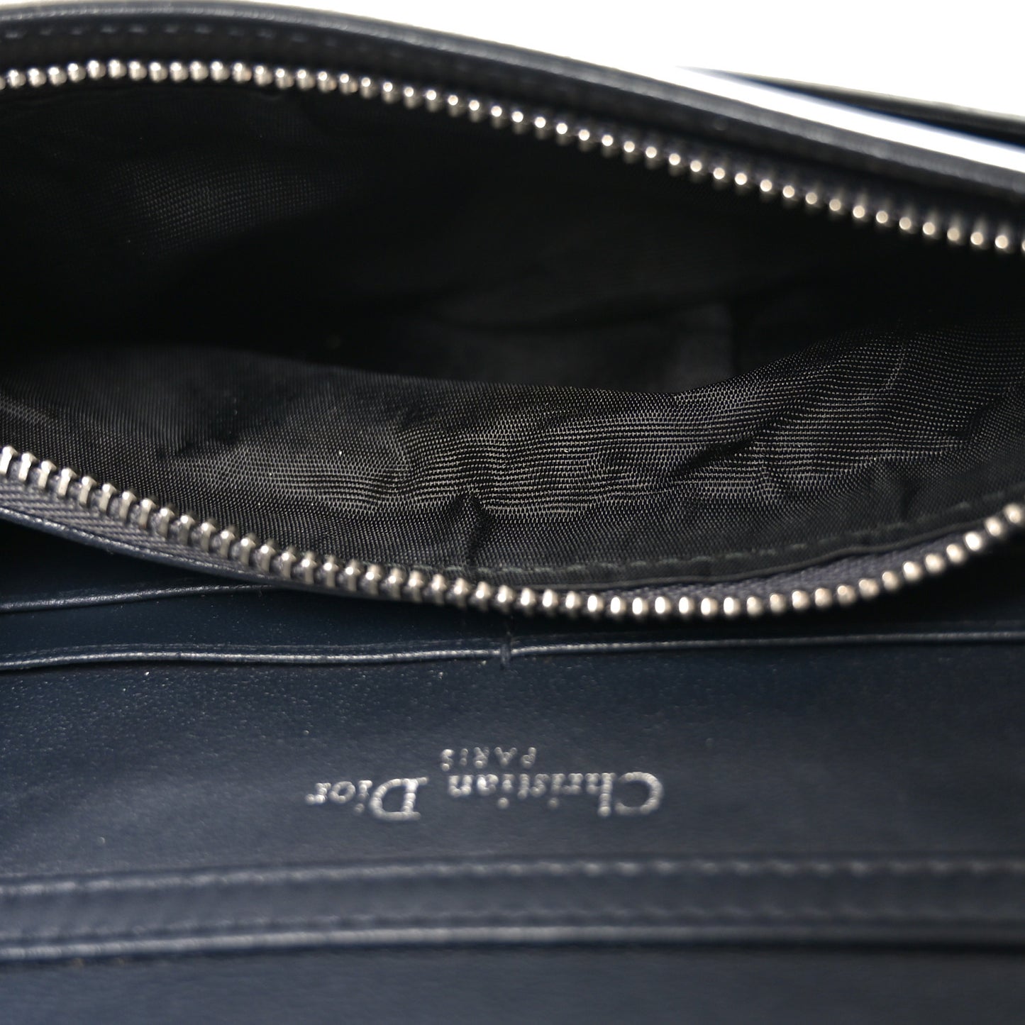Metallic Patent Micro-Cannage Diorama Wallet on Chain Pouch Silver