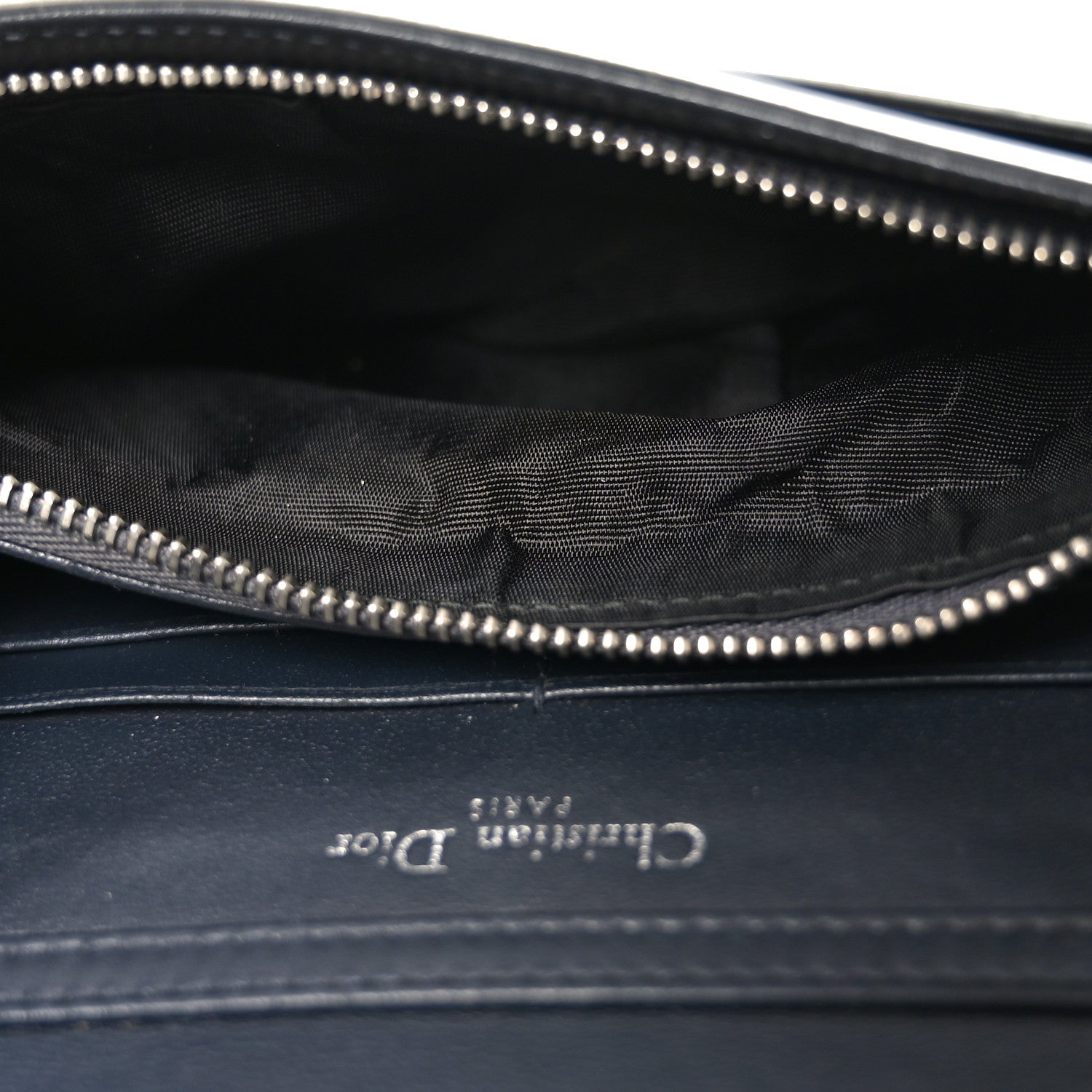 Christian Dior Metallic Patent Micro-Cannage Diorama Wallet on Chain Pouch Silver 5 of 10