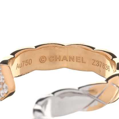 Chanel 18K Yellow White Gold Diamond Coco Crush Two Finger Ring 3 of 5