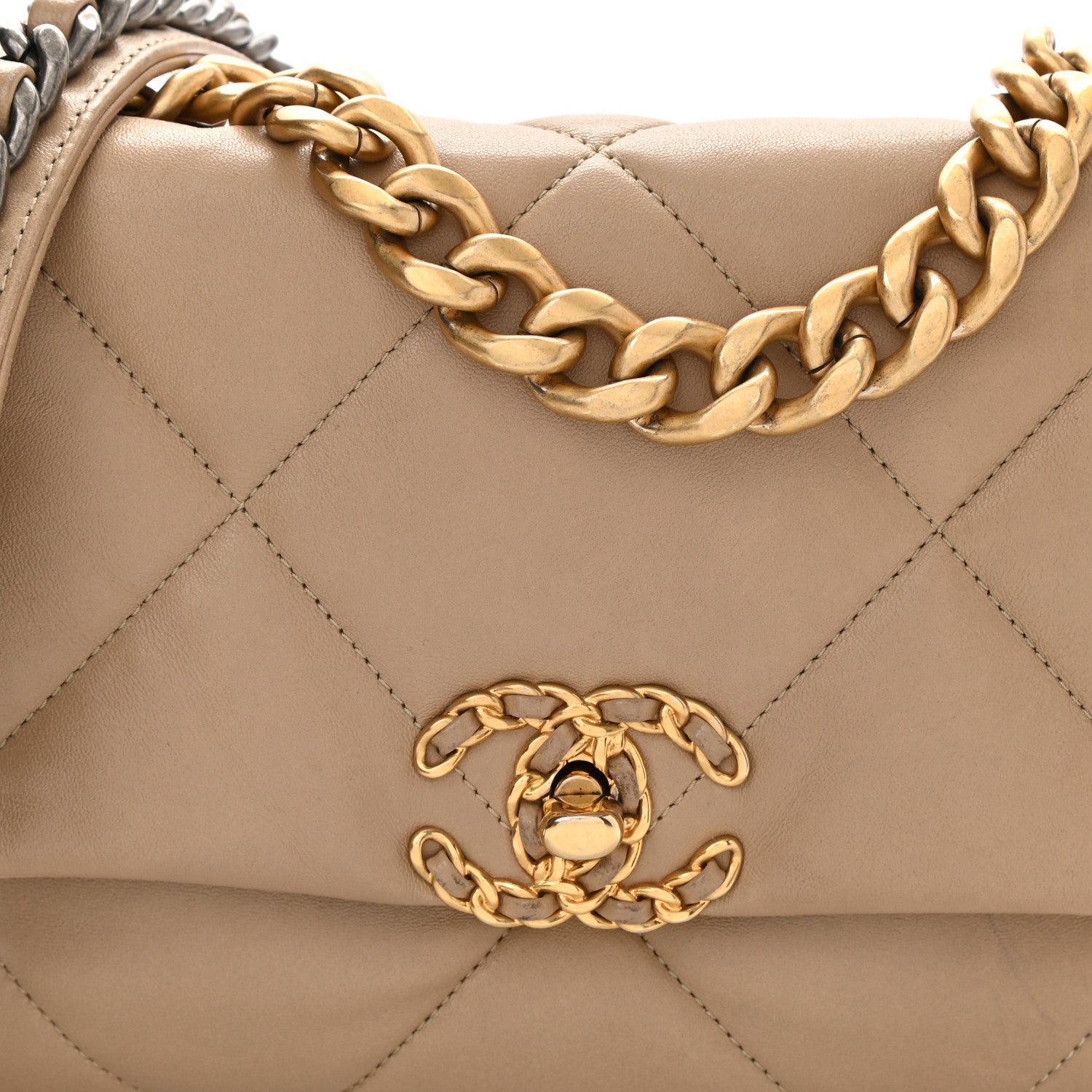 Chanel Lambskin Quilted Medium Chanel 19 Flap Dark Beige 8 of 14
