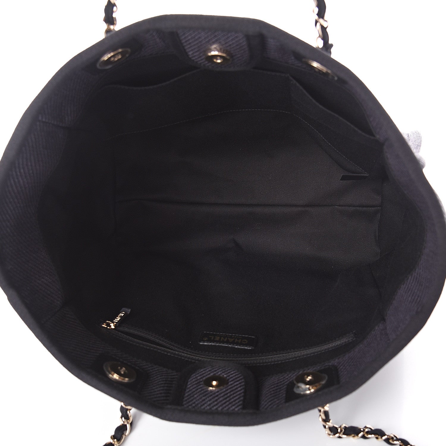 Chanel Canvas Small Deauville Tote Black 4 of 9