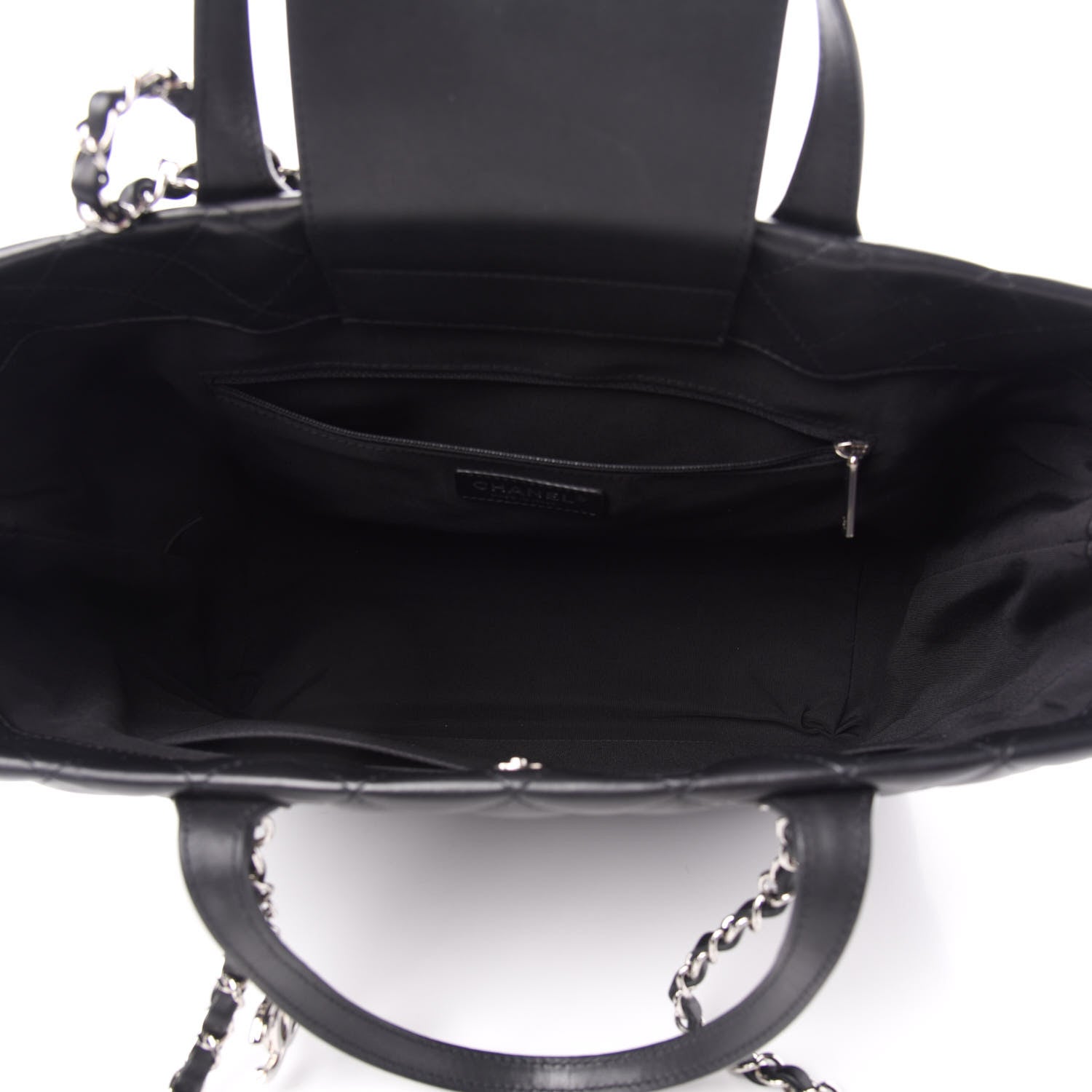 Chanel Calfskin Quilted Large Easy Shopping Tote Black 6 of 11