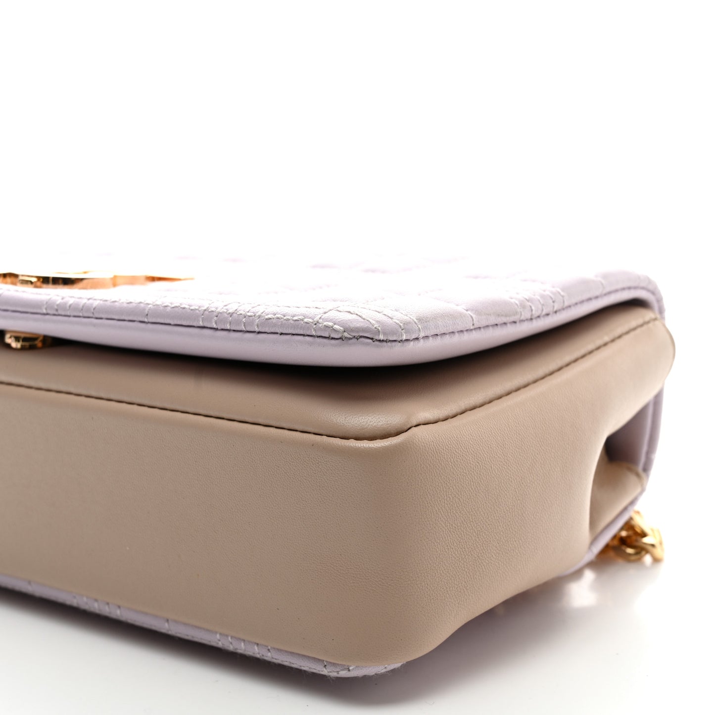 Lambskin Quilted Small Lola Bag Pale Thistle Soft Fawn