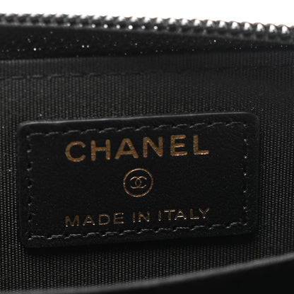 Chanel Lambskin Quilted Zip Around Boy Coin Purse Wallet Black 6 of 7