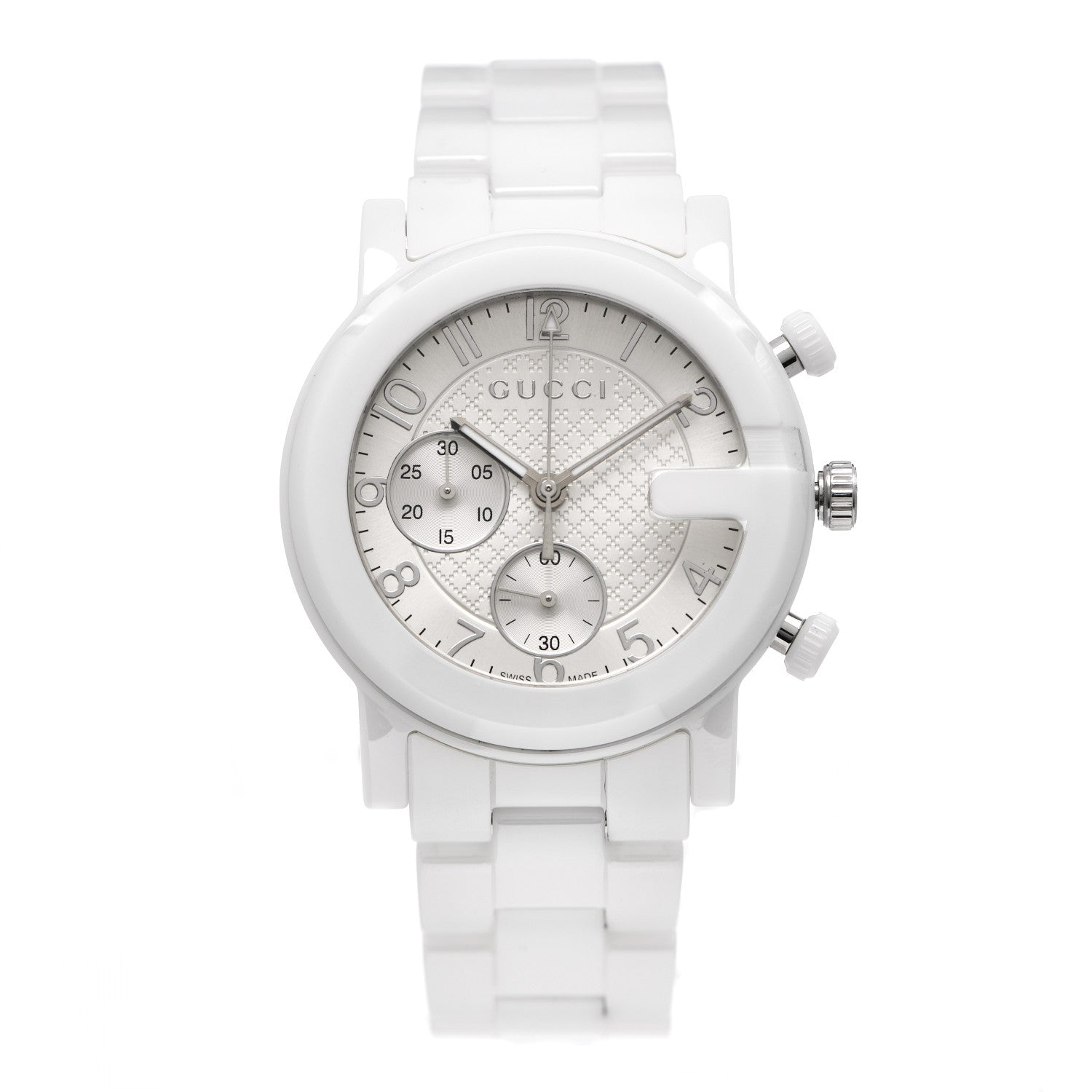 Gucci Stainless Steel Ceramic 38mm G-Chrono Chronograph Quartz Watch White 1 of 5