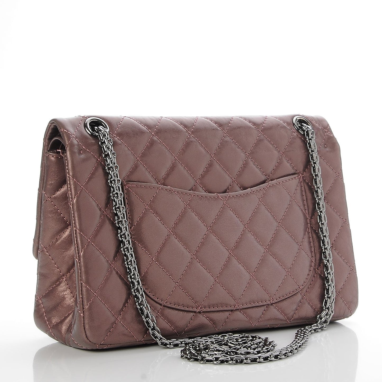 Metallic Aged Calfskin Quilted 2.55 Reissue 226 Flap Rose Fonce