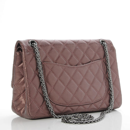 Chanel Metallic Aged Calfskin Quilted 2.55 Reissue 226 Flap Rose Fonce 4 of 10