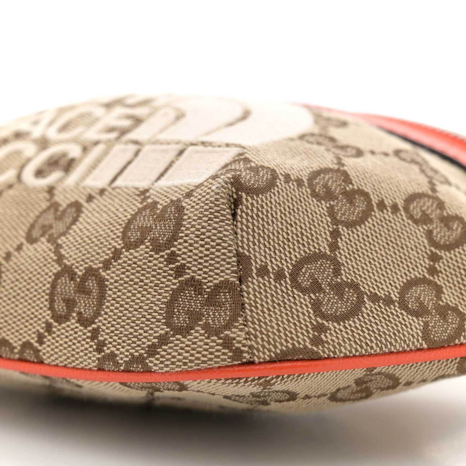 Gucci X THE NORTH FACE Monogram Textured Dollar Calfskin Embroidered Belt Bag Beige Ebony Mystic White Deep Orange 10 of 11