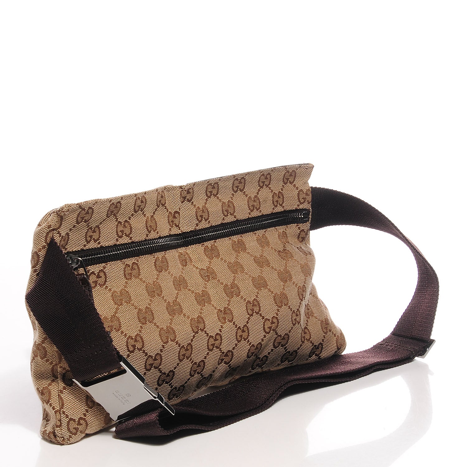 Gucci GG Monogram Double Pocket Belt Bag Dark Brown 3 of 8