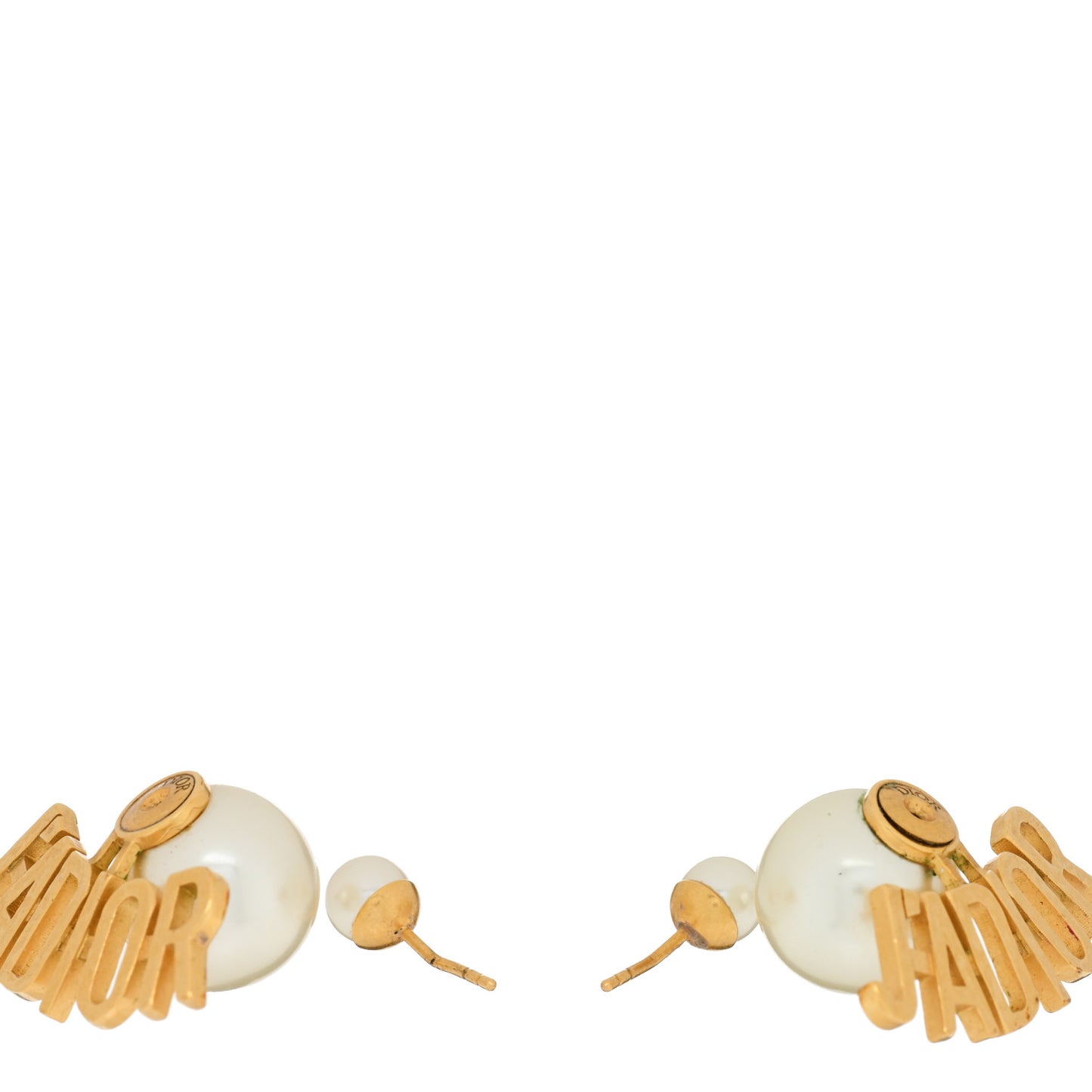 Metal Pearl J'Adior Tribal Earrings Gold