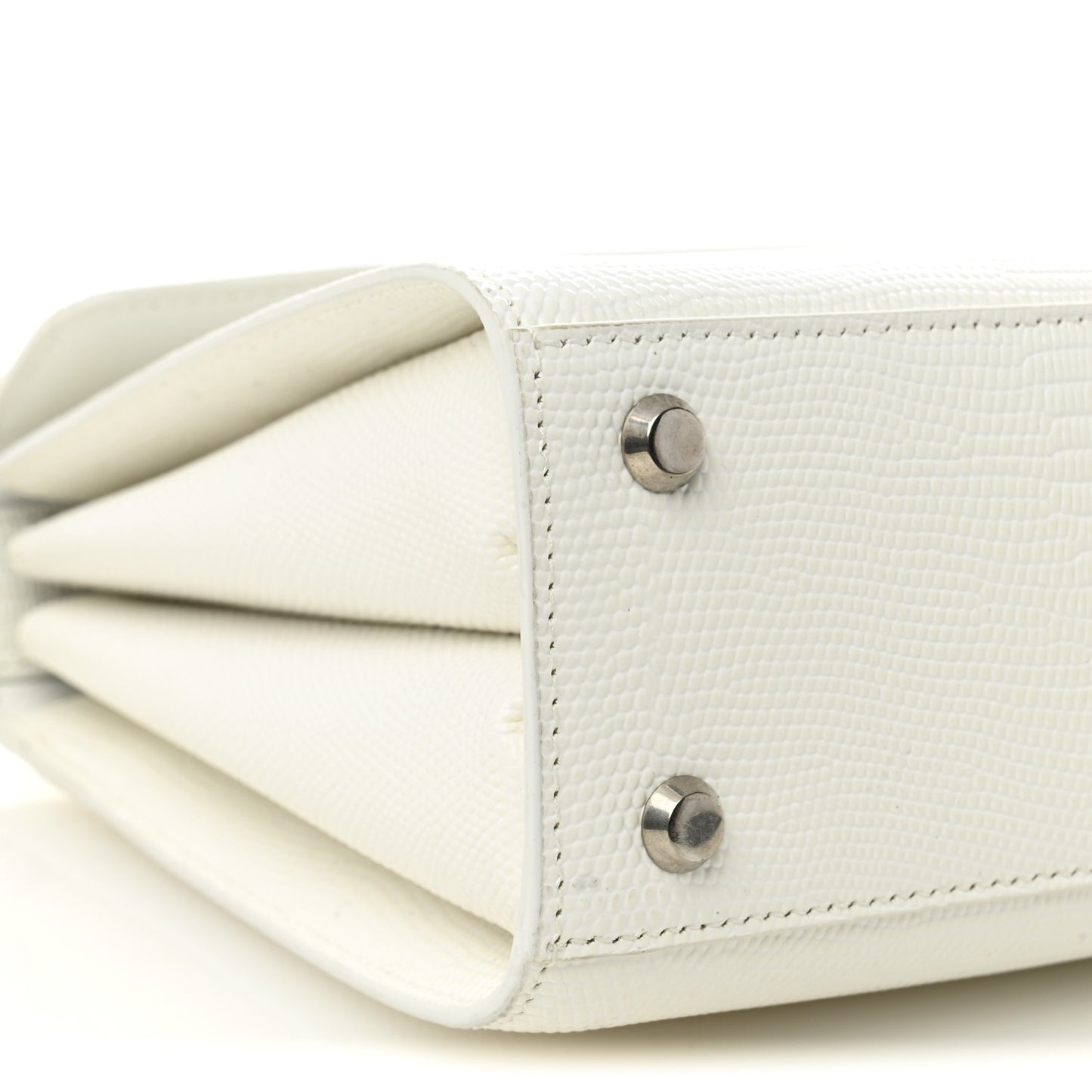 Patent Calfskin Lizard Embossed Medium Ghost Shoulder Bag Optic White