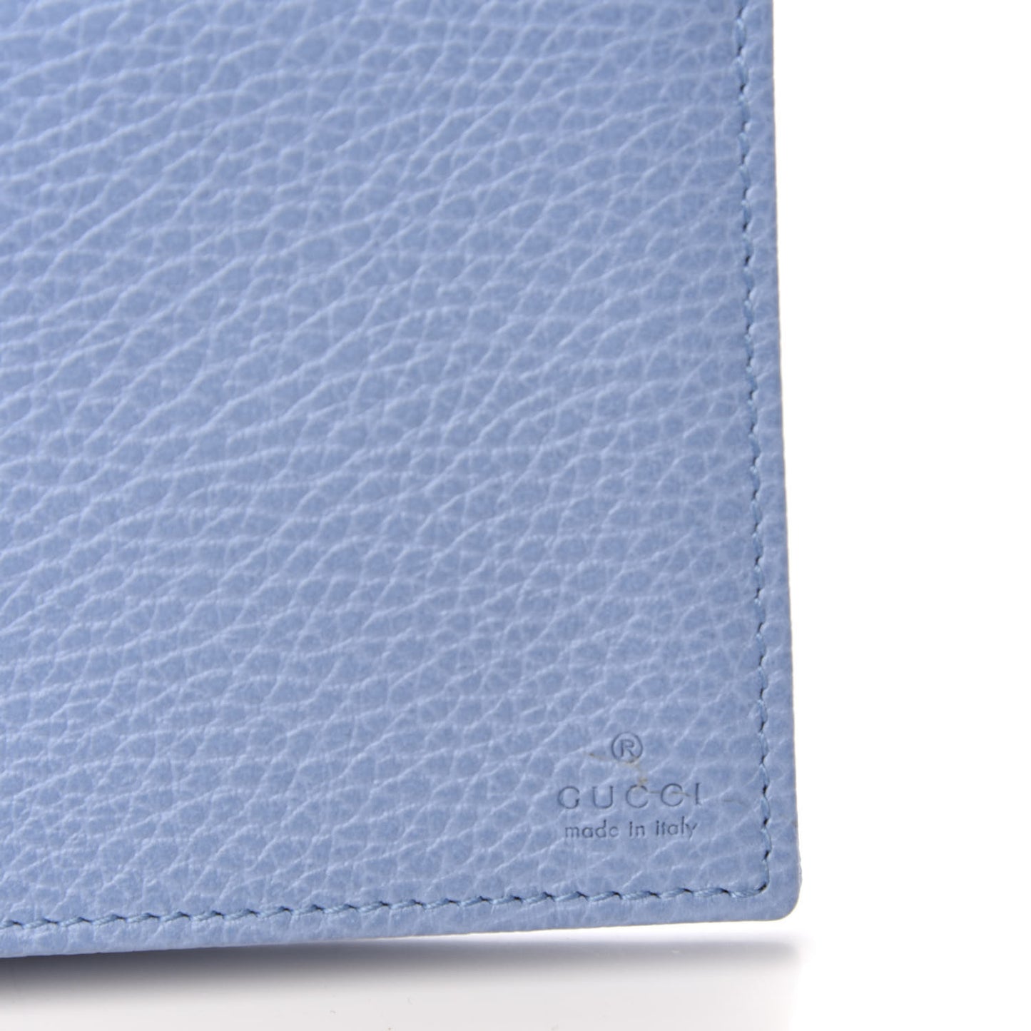 Dollar Calfskin Mini Swing Wallet Bag Mineral Blue
