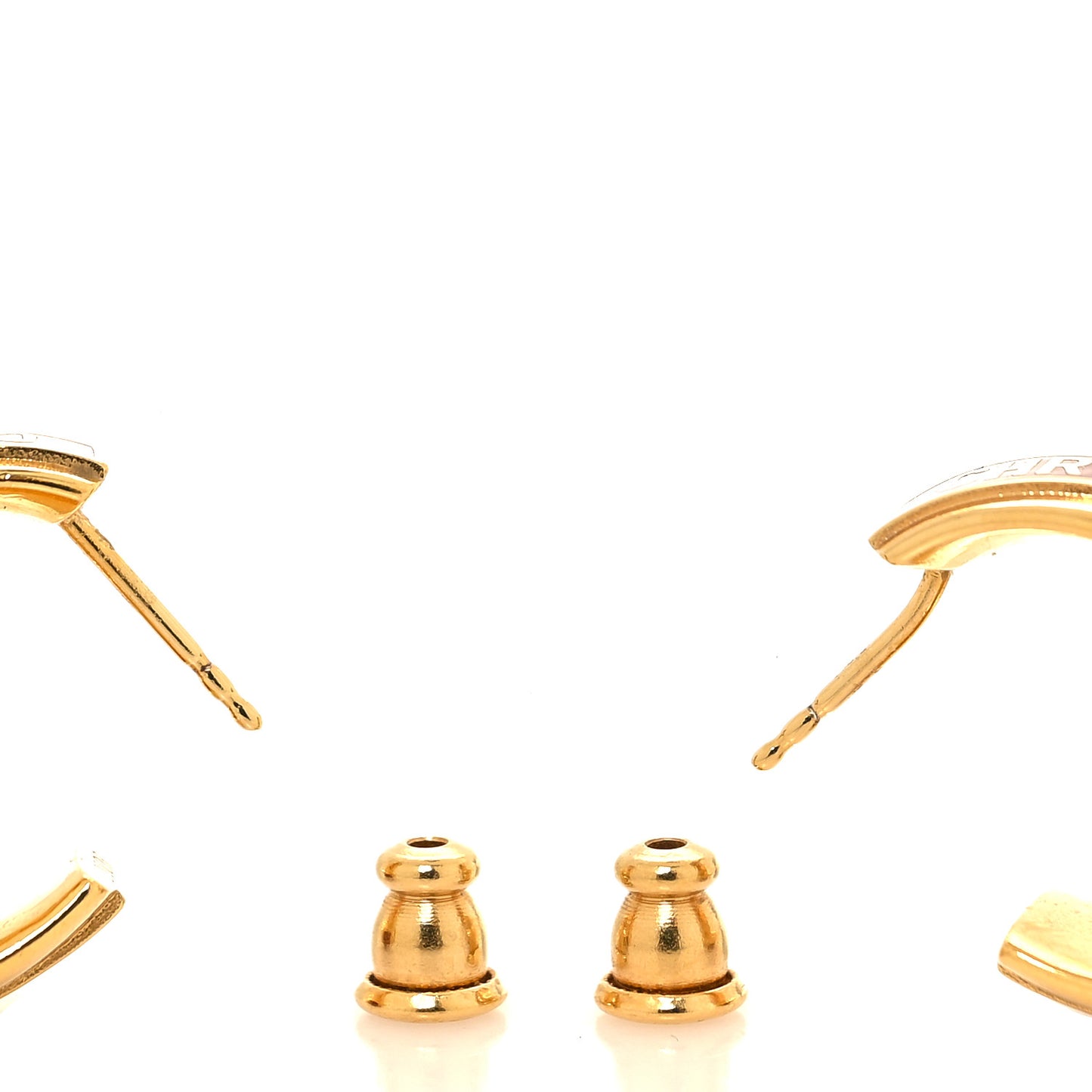 Metal Enamel Code Hoop Earrings Red Gold