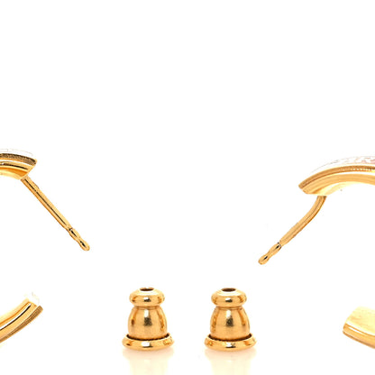 Christian Dior Metal Enamel Code Hoop Earrings Red Gold 3 of 4