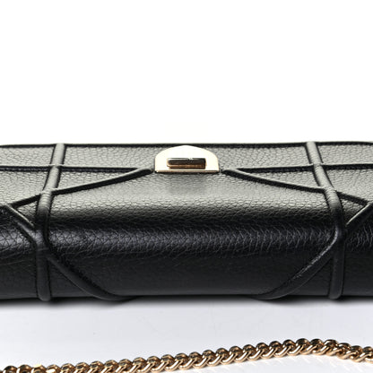 Christian Dior Grained Calfskin Diorama Wallet on Chain Pouch Black 8 of 8