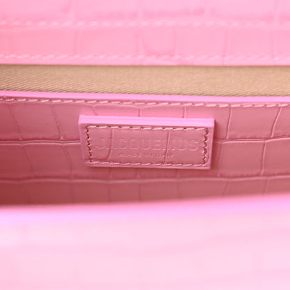 Jacquemus Calfskin Crocodile Embossed Le Grand Bambino Pink 6 of 10